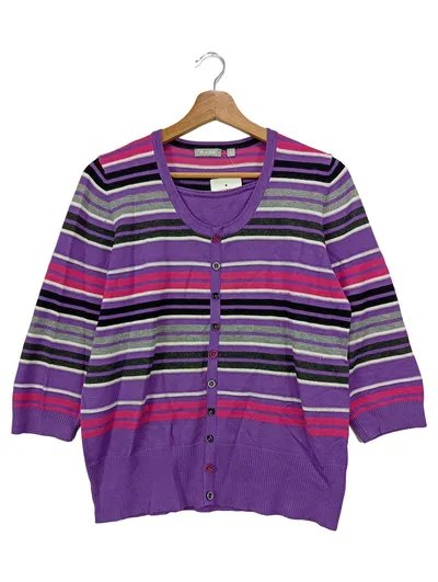 RABE Damen Pullover Gr. 40/L Mehrfarbig Gestreift 3/4-Arm Strick Casual
