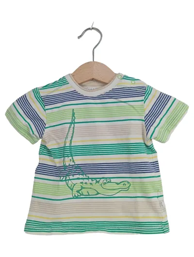 KANZ Baby T-Shirt Gr. 74 Krokodil Motiv gestreift Baumwolle