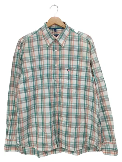 PECKOTT Herren Freizeithemd Kariert Grün Gr. L Casual Langarm