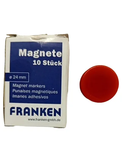 Franken Kühlschrankmagnet Rot Ø 24mm 10 Stück Praktisch Magnete Büro Schule