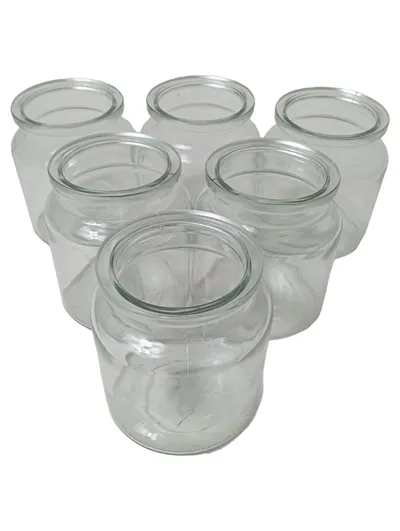 6x Vorratsglas Glas Transparent Minimalistisch Einmachglas Marmeladenglas