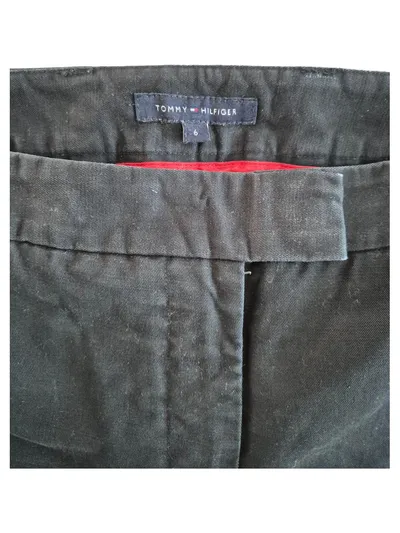 Tommy Hilfiger Stoffhose Damen Gr. 6 Chino Grün Baumwolle Casual