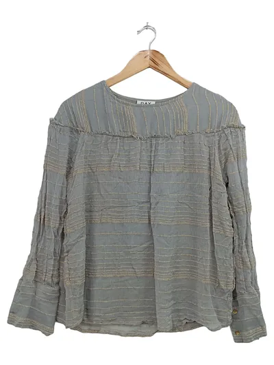 2ND DAY BIRGER ET MIKKELSEN Bluse Damen 36/S Grau Viskose Metallic-Look