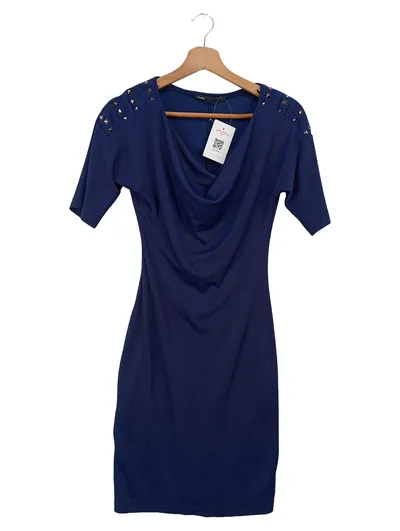 BATIK Damen Freizeitkleid Gr. 36/S Blau Elegant Vintage Nieten