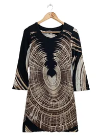ANA ALCAZAR Freizeitkleid Damen Gr. 36/S Braun Grafisch Bohemian 1