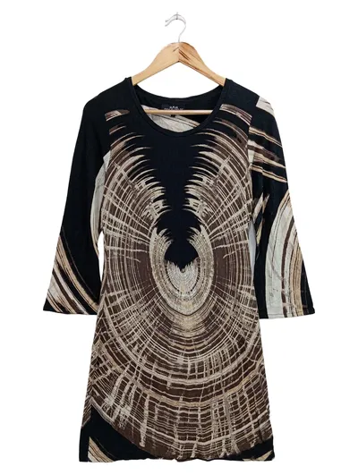 ANA ALCAZAR Freizeitkleid Damen Gr. 36/S Braun Grafisch Bohemian