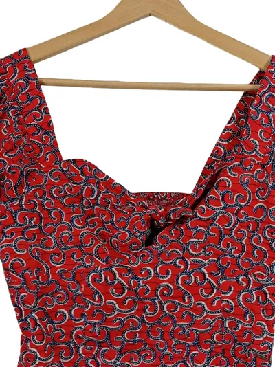 Pepe Jeans Damen Bluse Puffärmel Herzausschnitt Rot Gr. S/36