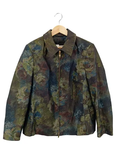 AE ELEGANCE Blazer Damen 40/L Grün Florales Muster Vintage Elegant