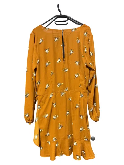 Abercrombie & Fitch Damen Wickelkleid Blumenmuster Braun Gr. XL