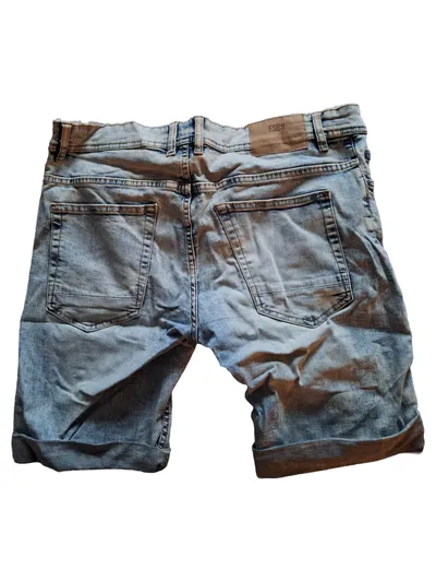 FSBN Herren Jeans Shorts Destroyed Look Hellblau Gr. M W32 Denim