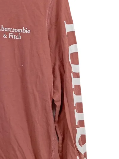 Abercrombie & Fitch Langarmshirt Herren XS Rosa Baumwolle Logo