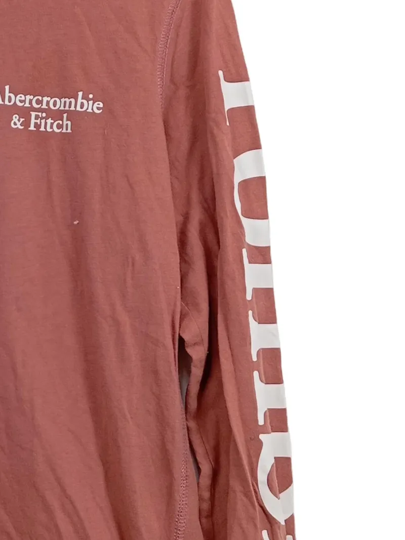 Abercrombie & Fitch Langarmshirt Herren XS Rosa Baumwolle Logo 2