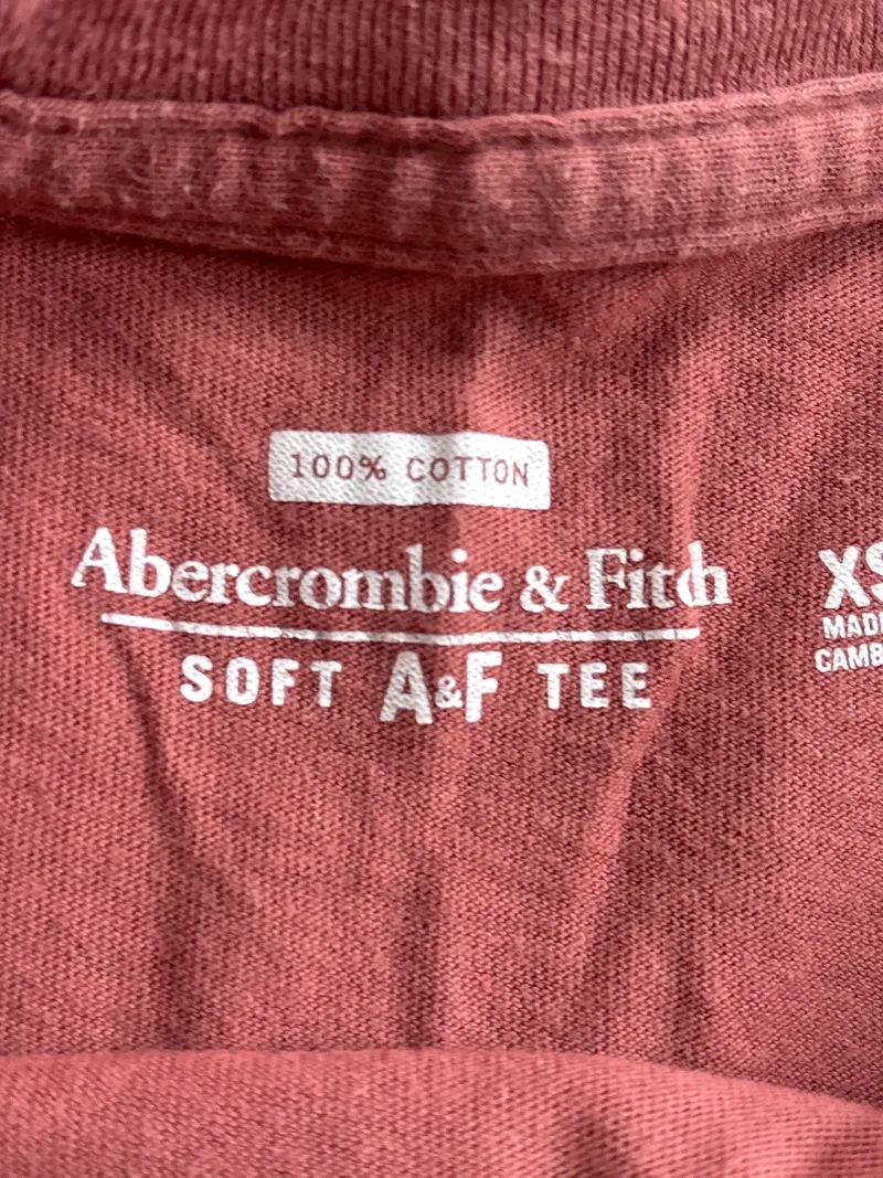 Abercrombie & Fitch Langarmshirt Herren XS Rosa Baumwolle Logo 3