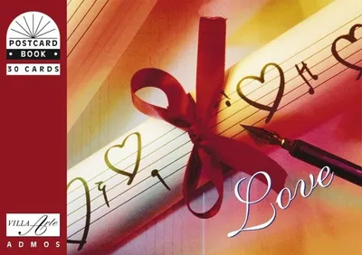 Love Postcard Book 30 Karten Grußkarten Herz Motiv Villa Arte Admos