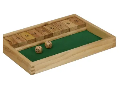 Philos Würfelspiel Shut the Box Holz Zahlen Spiel Familienspiel Brettspiel
