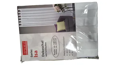 arsuita Isa Vorhang Schlaufenschal Weiß Gestreift Polyester 140x225 cm
