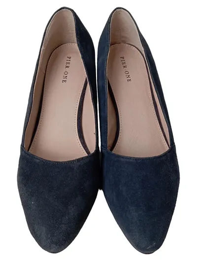 PIER ONE Pumps Damen Gr. 40 Blau Wildleder Elegant Business Klassisch