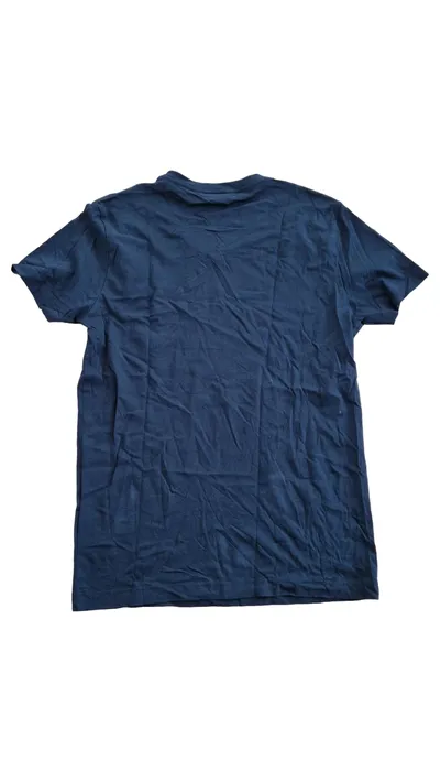 GANT Herren T-Shirt V-Ausschnitt Gr. M Blau Baumwolle Slim Fit