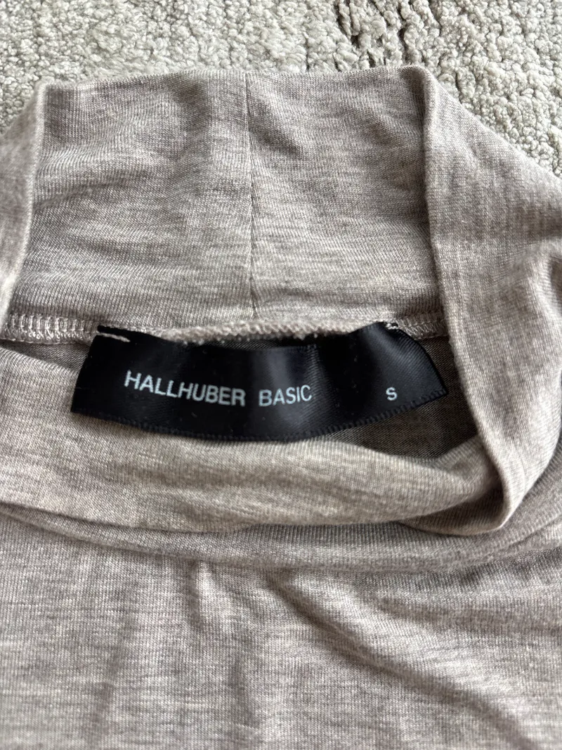 HALLHUBER Basic Damen Rollkragenpullover Langarm Beige Meliert Gr. S 3