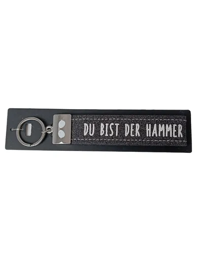 Depesche Schlüsselanhänger Casual Schwarz DU BIST DER HAMMER Glitzer
