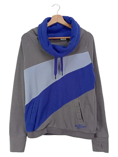 SUBLEVEL Damen Fleecepullover Grafik Print Rollkragen Grau M