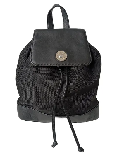 OFFERMANN Damen Rucksack Schwarz Leder Polyester Klassisch Elegant Klein