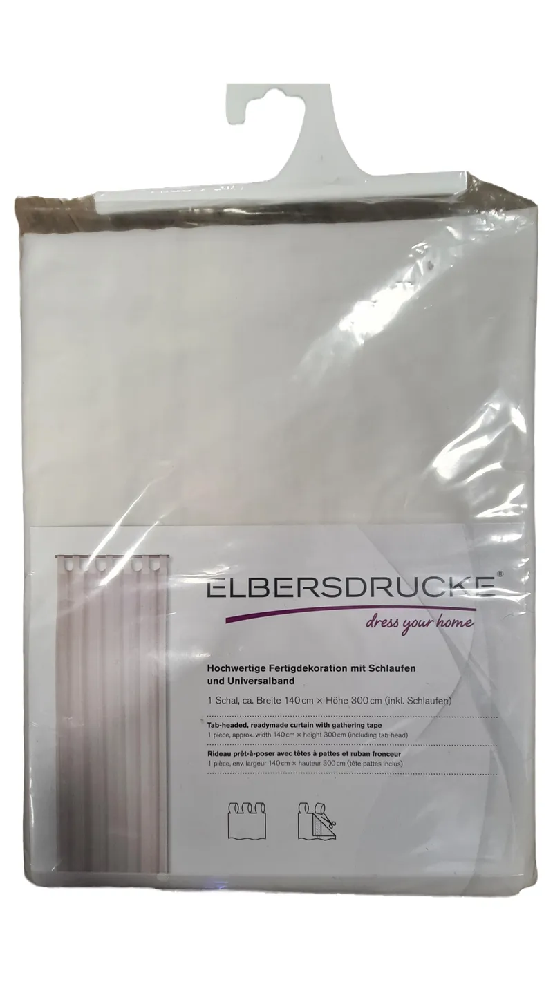 ELBERSDRUCKE Schal Vorhang Schlaufen Universalband Gestreift Beige 140x300 1