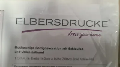ELBERSDRUCKE Schal Vorhang Schlaufen Universalband Gestreift Beige 140x300