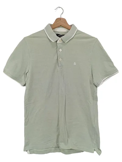 JACK & JONES Herren Poloshirt Gr. 46/S Grün Klassisch Preppy