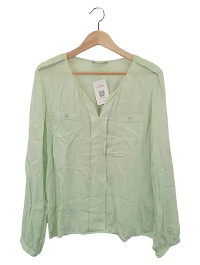 TUZZI Damen Bluse Gr. 36/S Grün Casual Langarm Viskose