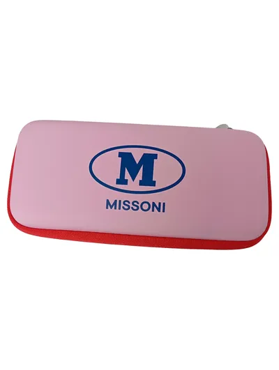 M MISSONI Brillenetui Damen Rosa Logo-Print Etui Schutzhülle