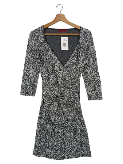 VELVET Strickkleid Damen Grau Grafisch Vintage Midikleid Gr. S