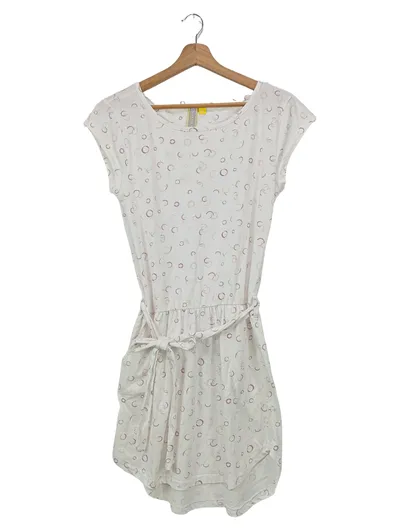 ALIFE & KICKIN Damen Freizeitkleid Gr. 38/M Weiß Casual Baumwolle