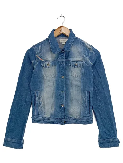 DIESEL Jeansjacke Damen 34/XS Blau Vintage Streetwear Denim Jacke