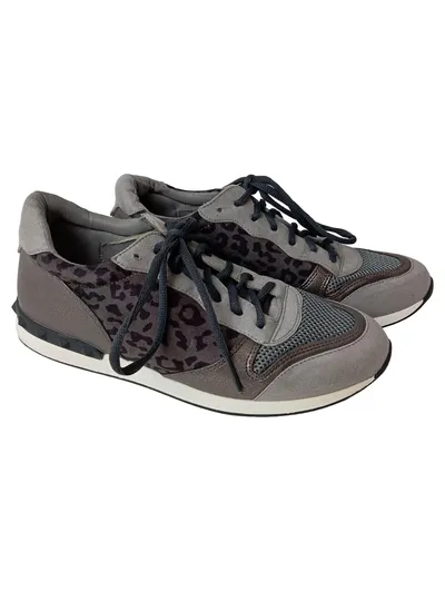 LA STRADA Sneaker low Damen Gr. 39 Grau Animal-Print Streetwear Casual Sportlich