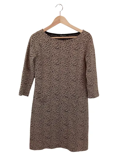 ILSE JACOBSEN Blusenkleid Tunika Damen Beige S Strukturmuster Midikleid