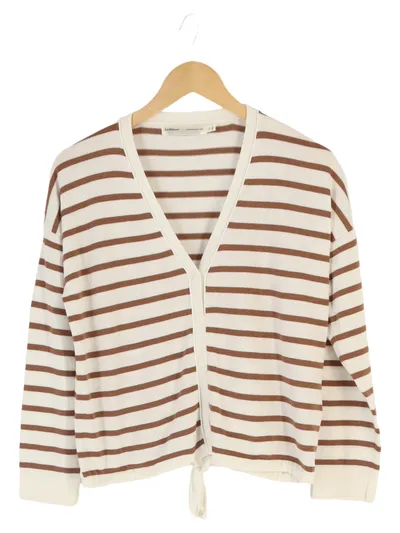 INWEAR Damen Strickjacke Einheitsgröße Beige Gestreift Casual