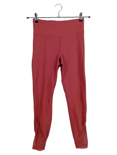 YVETTE HASS Damen Leggings S 36 Rot Sportlich Mesh-Einsätze