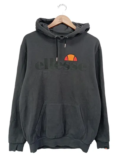 ELLESSE Kapuzenpullover Herren Gr. 48/M Schwarz Casual Hoodie Logo-Print