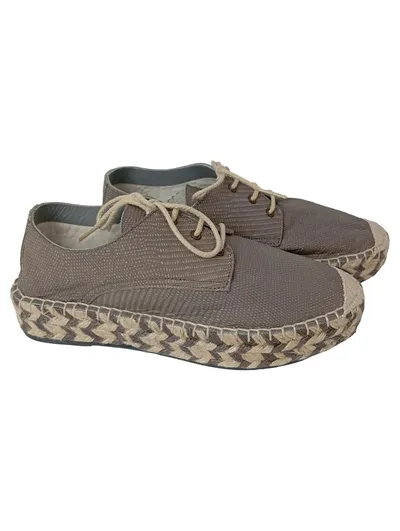 FRED DE LA BRETONIèRE Damen Schnürschuhe Espadrilles Grau Gr. 38