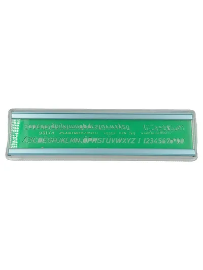 FABER CASTELL 931/4 Beschriftungsgerät Schriftschablone Grün Technisches