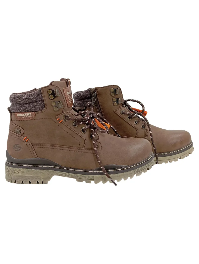 Dockers by Gerli Herren Stiefel Boots Braun Gr. 41 Outdoor Schnürung 1