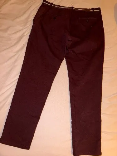 ZARA Herren Stoffhose Chino Bordeaux Rot Gr. M W31 Casual