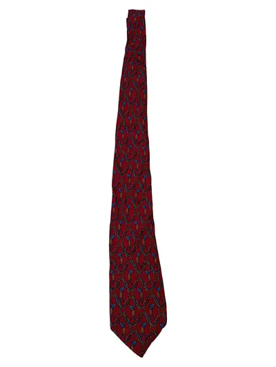NINA RICCI Herren Krawatte Rot Grafisch Seide Klassisch 150cm Business Elegant
