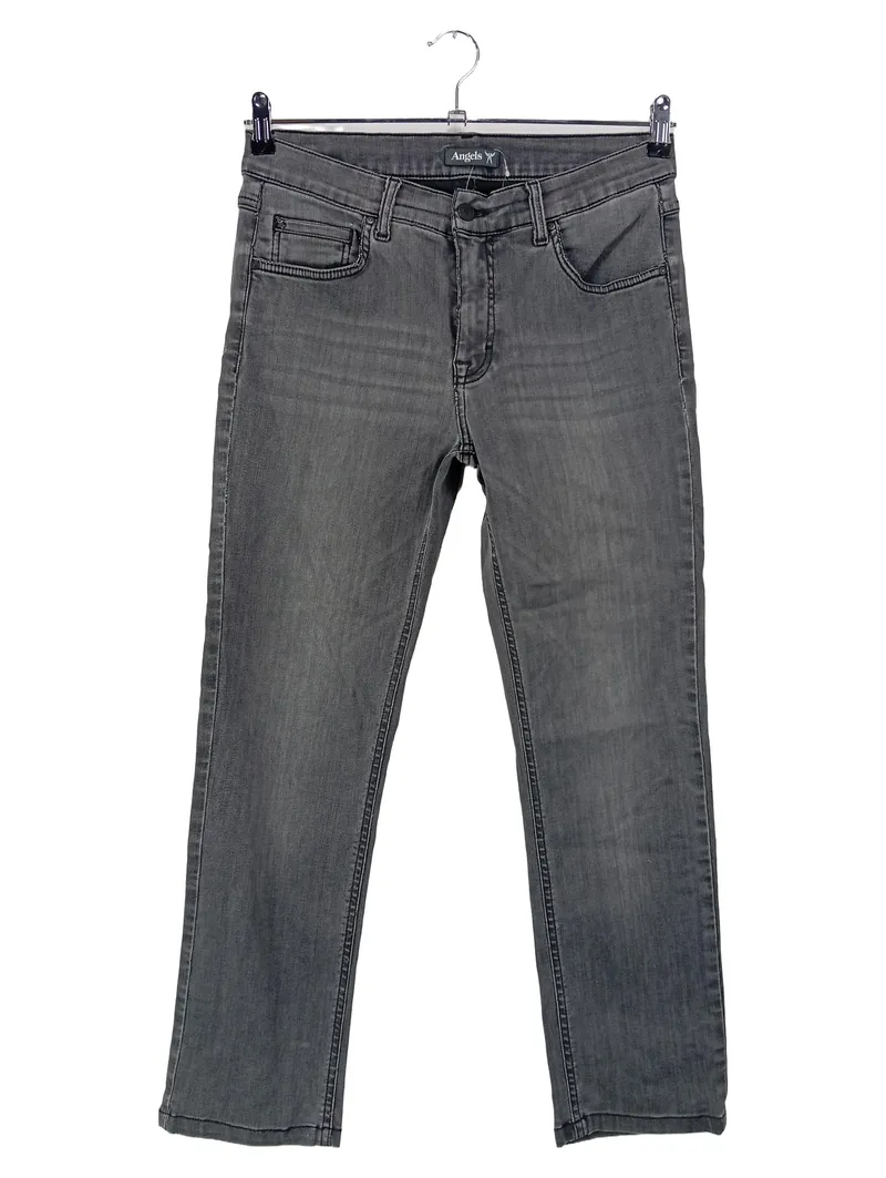 ANGELS Damen Jeans Tapered Fit W32/40/L Grau Casual Stretch 1