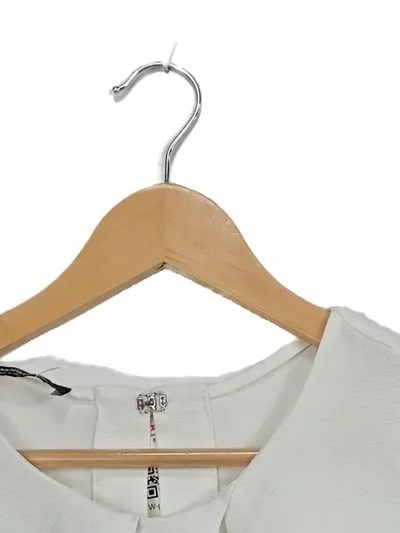 Mango Basics Damen Bluse Gr. M Weiß Ärmellos Elegant Büro Top