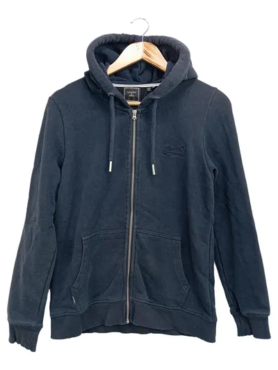 SUPERDRY Herren Sweatjacke Hoodie Blau Gr. L/42 Casual