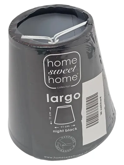 Lampenschirm Largo Night Black 11x11 cm Baumwolle Klassisch Handmade
