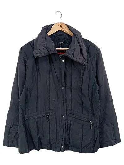 WINDFIELD BY DANWEAR Damen Steppjacke Gr. 44/XXL Schwarz Klassisch