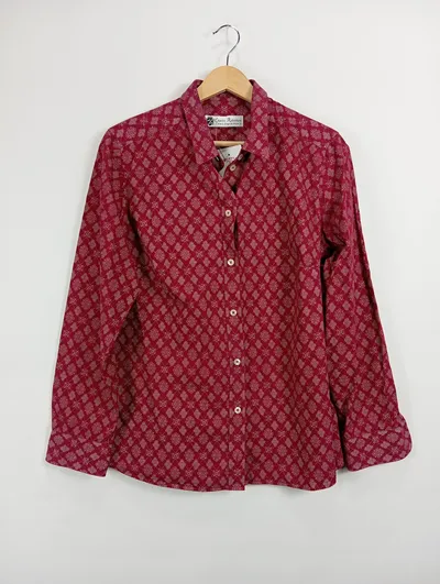 Charles Robertson Damen Hemdbluse Gr. 40/L Rot Casual Langarm Baumwolle